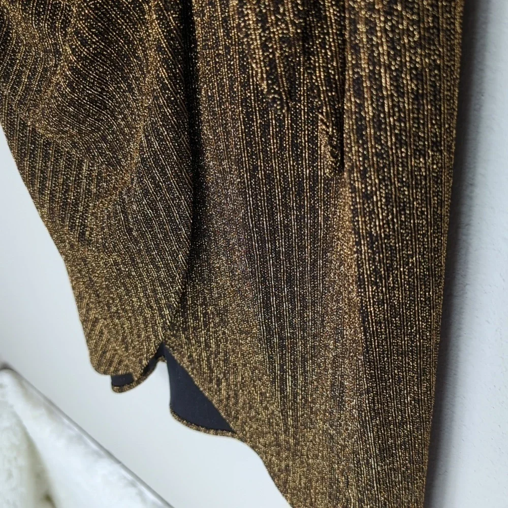 Show Me Your Mumu Anjolie Wrap Skirt Women's XS Gold Black Skirt Sparkle 5